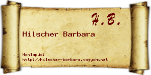 Hilscher Barbara névjegykártya